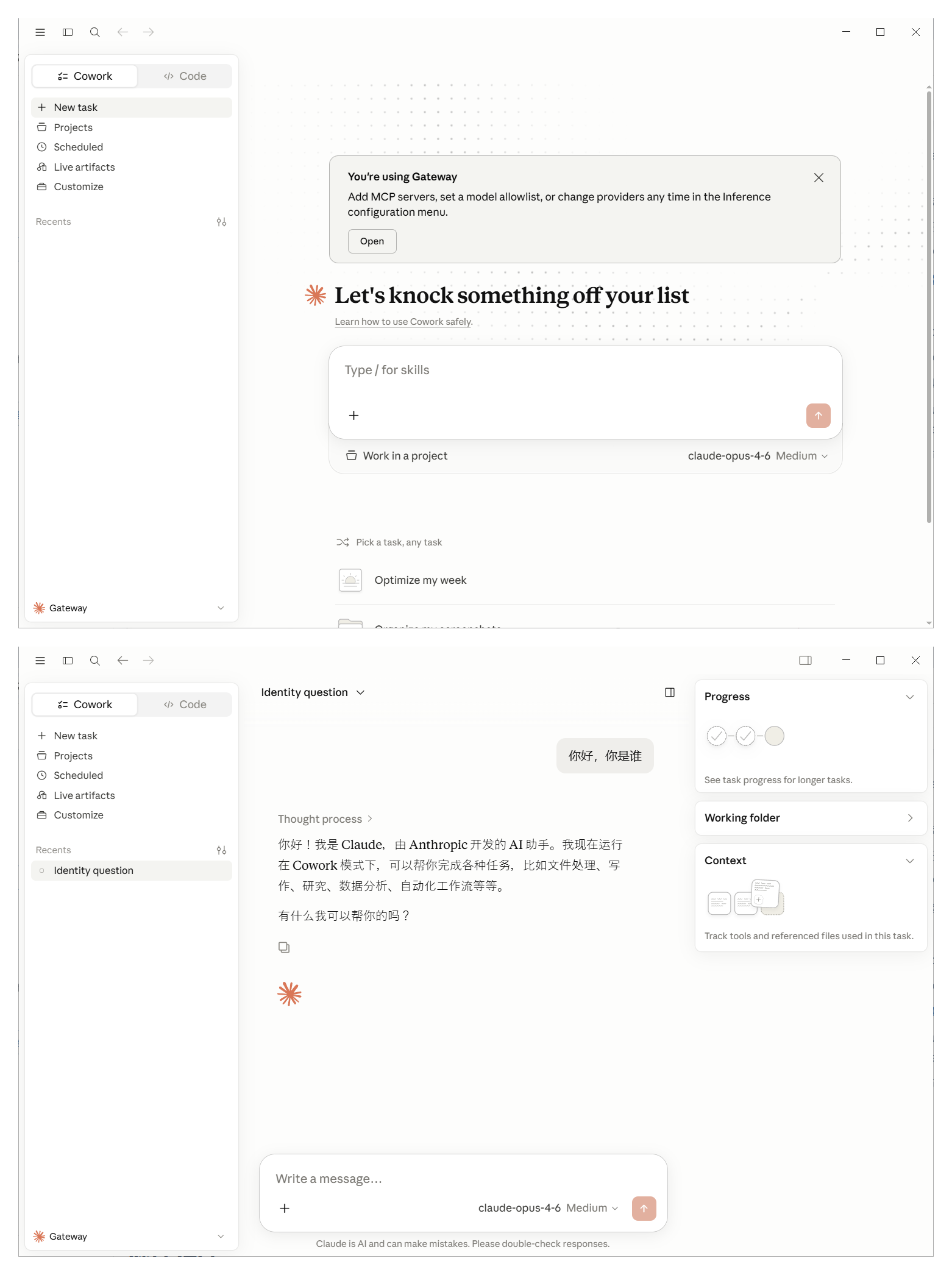 使用 Cowork 对话