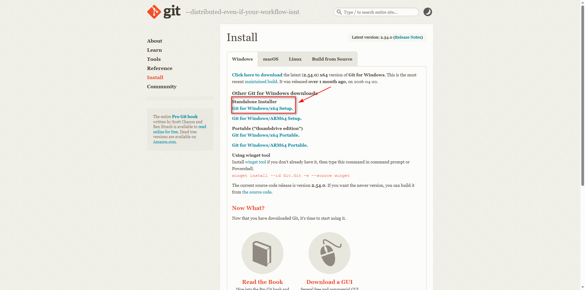 下载 Windows 版本的 Git